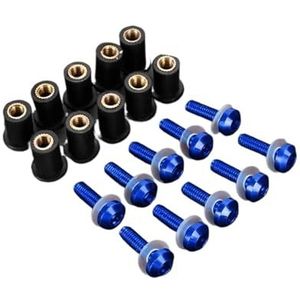 Schroeven Moeren Kuipbouten Kit Voor GSXR 600 GSXR750 GSX-R 1000 K1 K2 K3 K4 K5 K6 K7 K8 K9 Voorruit Schroef Rubber Moeren(Blauw setje)
