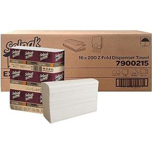 Selpak Professionele Z-vouw papieren handdoeken - 2-laags multifunctionele papieren handdoeken wegwerp 16 x 200, 3200 in totaal - absorberend - luxe zachte witte papieren handdoek ideaal voor