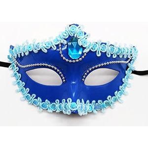 Feestmasker, Maskerademasker Maskers, Metalen Maskerademasker for Vrouwen Feestmaskers Halloween Dames Maskeradebal(Blue)