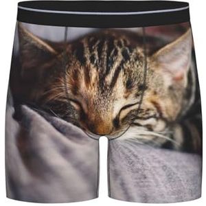 GRatka Boxer slips, heren onderbroek Boxer Shorts been Boxer Slip Grappige nieuwigheid ondergoed, kleine kat slaap, zoals afgebeeld, XXL