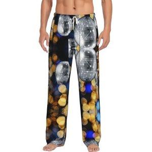 Ballroom Heren Lange Lounge Wear Broek Nachtkleding Pyjama Bottoms Nachtkleding Nachtkleding Met Zakken En Trekkoord, Wit, S