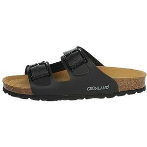 GRUNLAND SARA CB9952 schwarz schwarze Damenhausschuhe mit anatomischen Re-Soft-Lederschnallen 41