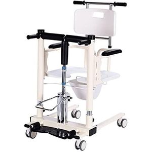Hydraulische patiëntliftrolstoel voor thuis, draagbare transferlift, multifunctionele douchestoel met 180° gesplitste stoel, nachtkastjesstoel voor ouderen met een handicap, 280 lbs Gewichtscapaciteit