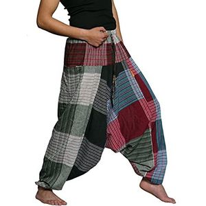 Simandra Singharaja Harembroek (eenheidsmaat), Fair Trade Unisex Aladdinbroek, eenvoudige pompbroek voor elke outfit, handgemaakt in Nepal, Meerkleurig, One size