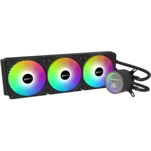 Gamepower Skadi Infinity 360 AIO CPU-waterkoelsysteem, ARGB-pomp met realtime temperatuur, 360 mm radiator met 3x PWM ARGB HDB-ventilatoren, 13,5 W/mK thermische pasta, compatibel met Intel 1700, AMD