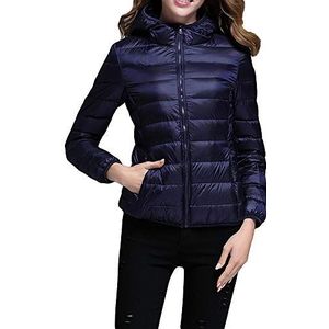 GUOCU Lichtgewicht Jassen Jassen Dames Packable Jas Waterdicht Winter Warm Slim Fit Korte Overjas Outwear Casual Donsjack Hooded Voor Vrouwen