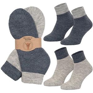 MOUNTREX® Alpaca-sokken, wollen sokken voor dames en heren, wintersokken, warme huissokken, thermosokken, dun, knusse sokken, 2 paar, 43-46 EU