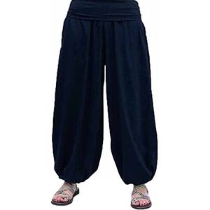SAVARI | Baggy Broeken Met Zakken | Model Aladin | Harem Pants | Oosterse Stijl, Breed, Lang en Comfortabel | Ideaal voor Yoga | Vrouwen en mannen | Soepel | Marineblauw | Maat XL |Er zijn grote maten