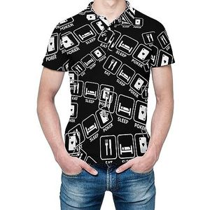 Eat Sleep Poker heren shirt met korte mouwen golfshirts normale pasvorm tennis T-shirt casual business tops