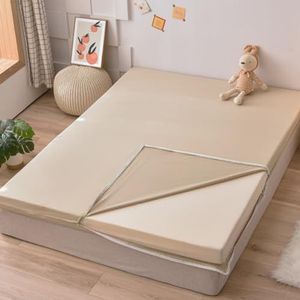 Khaki,135x190cm,LDLCYCN 100% Katoenen Vloer Futon Matrashoes Met Rits Queen King Size Japanse Traditionele Futon Matrashoes Stofdichte Bedhoes Volledige Matrasbeschermer Wasbaar