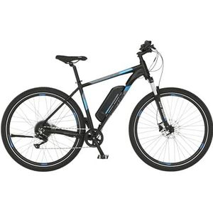 FISCHER E-mountainbike MONTIS EM 1724 elektrische fiets voor dames en heren, RH 51 cm, achtermotor 45 Nm, 48 V accu, zwart, 51 cm - 418 Wh