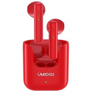 Draadloze Oordopjes, UMIDIGI AirBuds U Bluetooth 5.1 In-Ear Hoofdtelefoon met 2 microfoons, Bluetooth-Koptelefoon met Aanraakbediening, Smart Touch Auto Pairing(Rood)