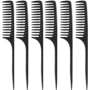 Xushengsheng Rattenstaartkam met brede tanden voor krullend en nat haar, antistatisch, hittebestendig gladmakings- en verdelingsgereedschap, professionele salonkam voor alle haartypes
