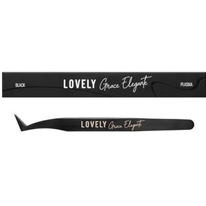 LOVELY Grace Elegante wimperpincet voor wimperverlenging - ergonomisch roostvrijstalen pincet voor volumewimpers en mega-volumevakken 1D-20D - brede punt voor perfecte grip