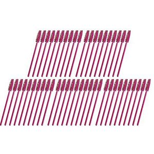 50 stuks wimperborstel, mascara toverstaf make-up applicators kits voor wimperextensions en wenkbrauwborstel (zwarte staaf blauwe kop)