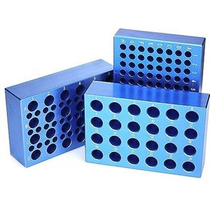 Aluminium Ice Box 0.2/1.5/2ML Centrifugebuis Ijs Blok Lage temperatuur Thermostaat Voorgekoelde multifunctionele PCR Bevriezing Module Veelgebruikt in laboratoria(2mlx24 holes)