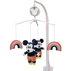 Disney Mickey and Friends Red and Black Mickey Mouse with Multi-Colored Rainbows Musical Mobile