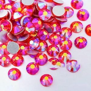 Kleurrijke SS3-SS34 Crystal AB Glitter Strass Glas Non Hotfix Strass steentjes set Flatback Diamond Nail Art Decorations B2540-Orange AB-SS5-1440st