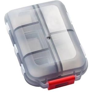 Medicijndoos - Grijs - Draagbaar - Opvouwbaar - Waterdicht - 10 Vakken