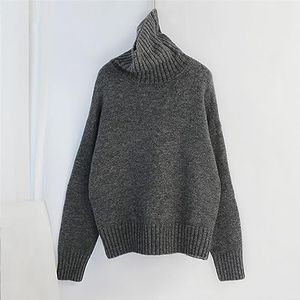 Jegsnoe Wollen trui voor dames, casual basic trui, lange mouwen, rolkraag, los, gebreid, herfst winter