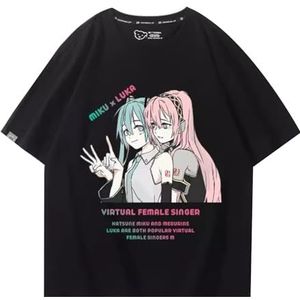 Trendy Hatsune Miku Anime T-Shirt Casual Korte Mouw Miku Sweatshirt Ronde Hals Tops Couple's T-Shirt