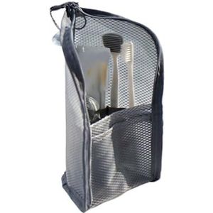 1 Pc Stand Cosmetische Tas Voor Vrouwen Clear Rits Make-up Tas Reizen Vrouwelijke Make-up Borstel Houder Organizer Toilettas, B-grijs, Eén maat