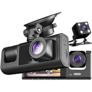 Dashcam 3-kanaals WIFI-auto-DVR HD 1080P Binnen-dashcam Driewegcamera DVR's Recorder Videoregistrator Dashcam Camcorder Autocamera(3 Channel-Wifi None)