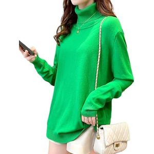 Dierouya Trui met rolkraag voor dames, lange mouwen, gebreid,, camel, L/3XL