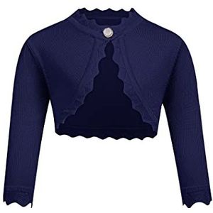 Trudge - Gebreid Vest - Marineblauw - Korte Bolero - Lange Mouwen - 150 cm