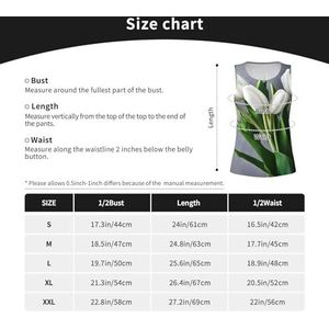OAZCVBNN Witte Tulpen Bloemen Print Hete Zomer Mouwloze Tops Atletische Tanktops Gym Actieve Levensstijlen Casual Uitjes, Zwart, S