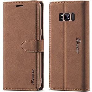 Telefoon Filp Case Portemonnee Case Telefoon Cover Compatible with Samsung Galaxy S8 Matte Magnetische Horizontale Flip Lederen Case met Houder & Card Slots & Photo Frame Beschermende Shell Beschermho