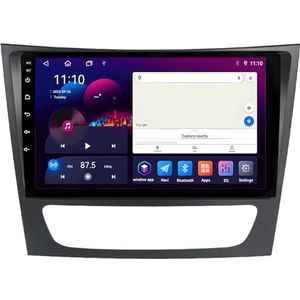 Android GPS Navigation Stereo voor Mercedes Benz Classe E S211 W211 CLS Classe C219 2002-2010 9 Inch 2 Din met CarPlay AHD Omgekeerd beeld Bedieningselementen op het stuur(S1 1G+32G)