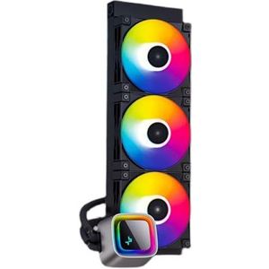 Vloeibare CPU-koeler voor desktop alles-in-één vloeibare CPU-koeler, CPU waterkoeler, waterkoeling pc, zwarte LED 3x120mm PWM-ventilatoren, geschikt voor AMD/AM4 AM5, Intel LGA
