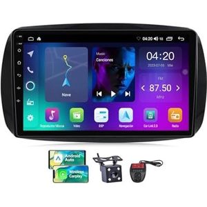 9 Inch Touchscreen 2 DIN Autoradio Compatibel met Mercedes Benz Smart Fortwo 3 2014-2020 met Carplay/Android Auto FM RDS DAB+ Radio WiFi 4G Draadloze Carplay Android Auto BT 5.0 DSP(NF-2)