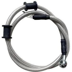 rembuis voor auto's Motorfietsremslang 40cm-80cm Universele remkabel 28° gevlochten staal hydraulische koppeling radiator(Silver 70cm)
