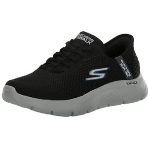 Skechers Heren Free Slip-Ins Go Walk Flex-Hands Up Sneakers, zwart/grijs, 40,5 EU breed, zwart grijs, 40.5 EU Breed