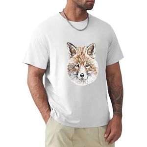 Heren T-shirt Fox korte mouwen T-shirt ronde hals T-shirt voor mannen, Vos 1, L
