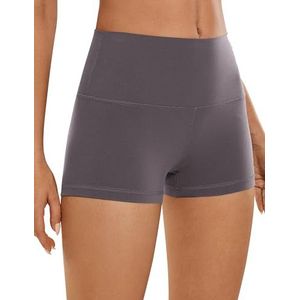 CRZ YOGA Dames Butterluxe Yoga Short 2.5''-Hoge Taille Workout Gym Leggings Hardlopen Spandex Biker Shorts Tornado S