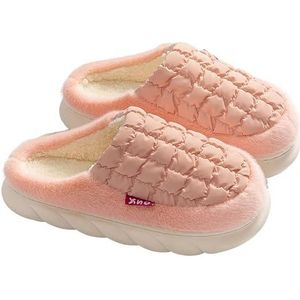 Pluche pantoffels Comfortabele dames slippers van traagschuim Lichtgewicht zachte winter warme pantoffels Antislip katoenen pantoffels (Color : Pink, Size : 36-37/24cm)