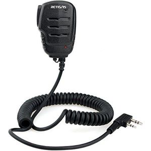Retevis RS111 Two Way Radio Speaker Microfoon 2 Pin Luidsprekermicrofoon Compatibel met Walkie Talkie RT24 RT22 RT27 RT7 Kenwood Baofeng UV-5R BF-888S WOUXUN Walkie Talkie (1 Stuk)