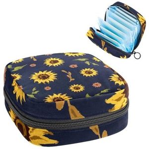 Opbergtas voor maandverband, menstruatiekit tas voor school, menstruatiecup zakje, maandverband organizer, zonnebloempatroon