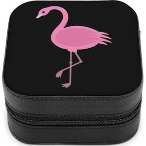 Flamingo Roze Leuke Sieraden Organizer Doos Voor Oorbellen Ketting Ringen Opslag Display Case Reizen Houder Grappige Gift Kleine