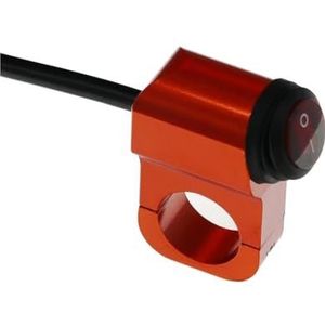 Motorfiets Stuurstart Stop-knop 7/8"" 22mm Motorfiets Aluminiumlegering Schakelaars Stuur Koplampschakelaar En 3 Draden Met Rood Voor LED-licht 12v 16A(Orange)