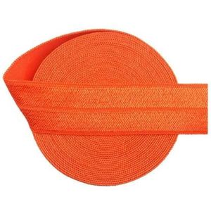 2 5 10 Yard 3/4"" 20 mm effen glanzende FOE vouw over elastische spandex satijnen band haar stropdas hoofdband jurk naaien kant trim-herfst oranje-5 yards