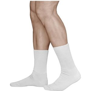 VITSOCKS Niet Knellend Randje Extra Brede Sokken Heren (3 PAAR) Gezwollen Voeten en Enkels, wit, 39-41