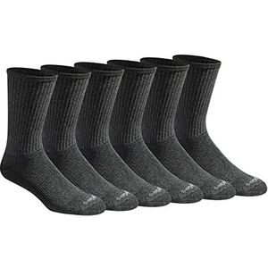 Dickies Dri-Tech Essential Moisture Control Crew sokken voor heren, verkrijgbaar in M-XXL (6, 12 paar), Gemêleerd Grijs (6 paar), Medium
