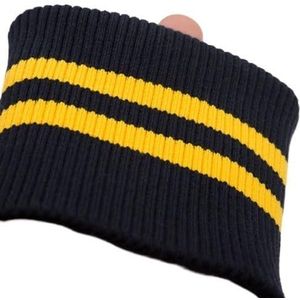 Stretch ribbels gebreide stof ， Rekbare katoenen jersey boordstof for sweatshirt onderkant, 8x8cm, 1 paar(Ivory)