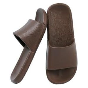 Slippers, Heren Zomer - Lichtgewicht Indoor Badkamer Sandalen for Thuiscomfort,voor dames en heren(Brown,47 EU)