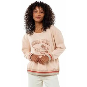 Rip Curl Sweatshirt zonder capuchon voor dames Crew Striped lichtbruin