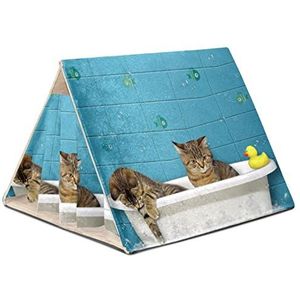 Hamsterkooi,Tent en Bed voor huisdieren,Habitat voor Hamster Huis,Speelgoed voor Kleine Dieren,Katten in bad Afdrukken